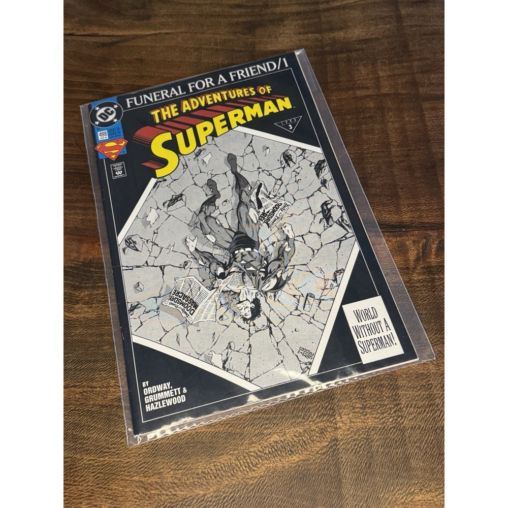 DC Comics The Adventures Of Superman Issue #498 Funeral For A Friend #1 Jan 1993